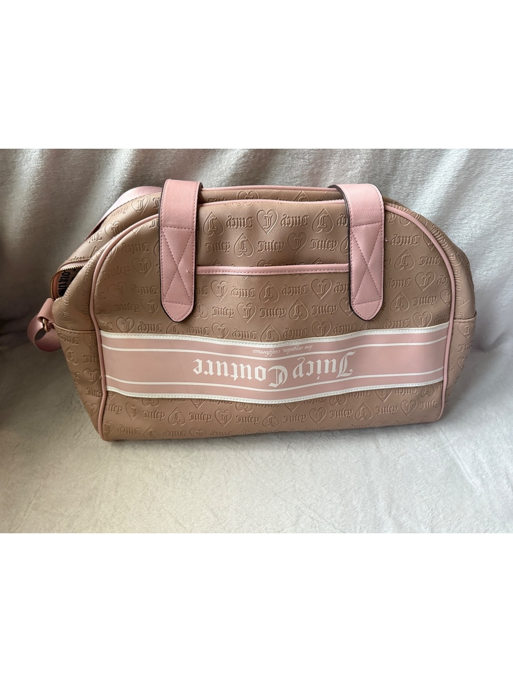 Juicy Couture Pink Embossed Satchel Bag Factory Error